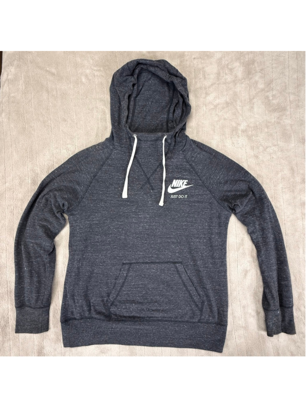 Women's Nike Lightweight Gray‎ Just Do It Hoodie Sweatshirt Large